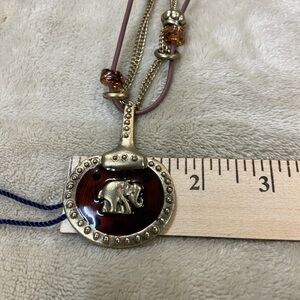 Rustic Silver and Brown Bohemian Necklace